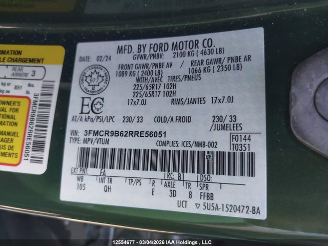 3FMCR9B62RRE56051 Ford Bronco Sport Big Bend