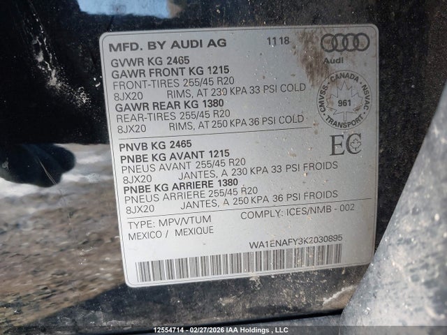 WA1ENAFY3K2030895 Audi Q5 Progressiv S-line