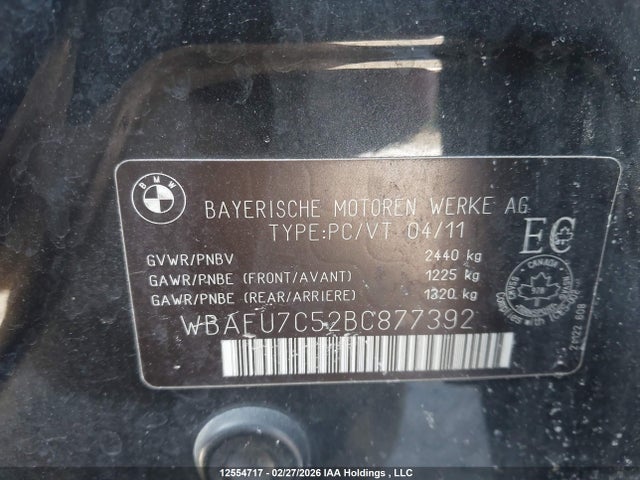 Aukcja sprzedaży 2011 Bmw 535 Xi, vin: WBAFU7C52BC877392, numer aukcji: 12554717