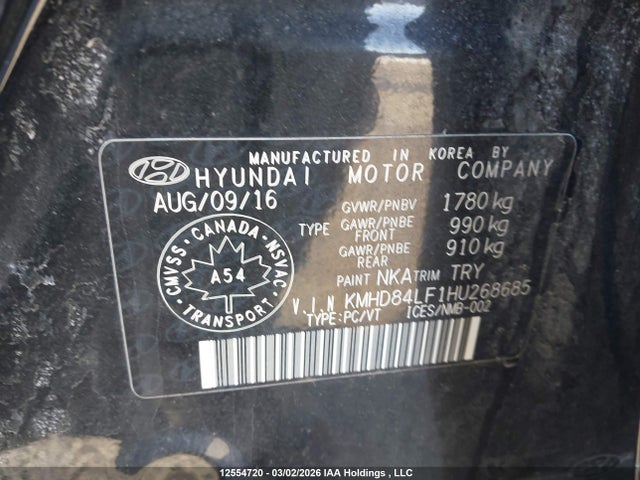KMHD84LF1HU268685 Hyundai Elantra