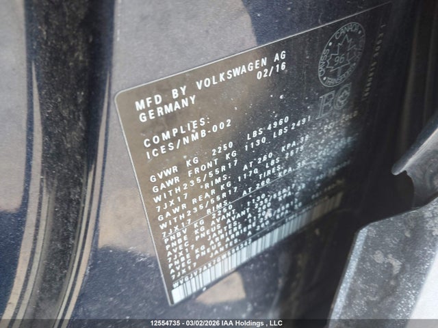 WVGJV7AX7GW594342 Volkswagen Tiguan Comfort/high/r-line/sp Ed