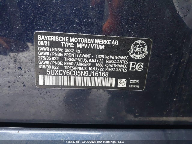 5UXCY6C05N9J16168 BMW X6 Xdrive40i