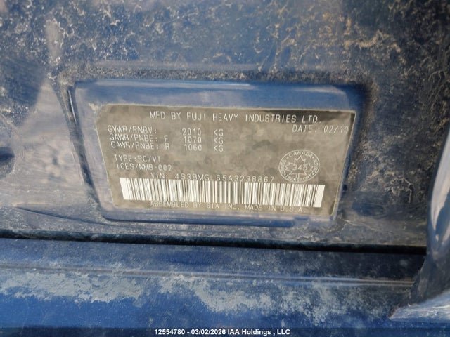 12554780 :رقم المزاد ، 4S3BMGL65A3238867 vin ، 2010 Subaru Legacy 2.5i Limited مزاد بيع