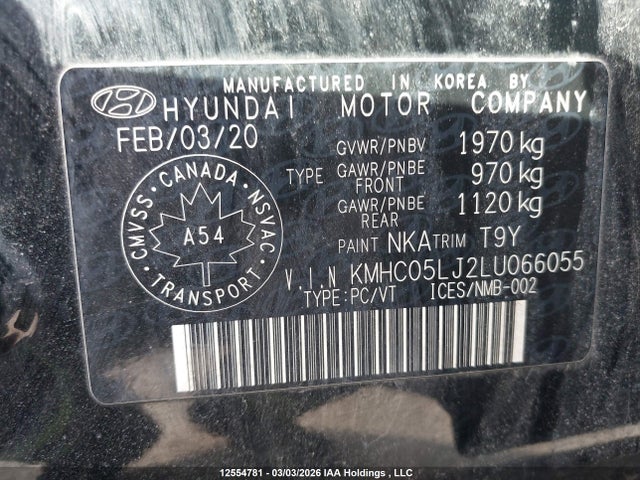 KMHC05LJ2LU066055 Hyundai Ioniq