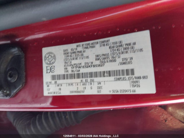 1FTFW1E52KFB53627 Ford F-150 Xlt