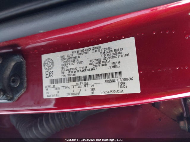 1FTFW1E52KFB53627 Ford F-150 Xlt