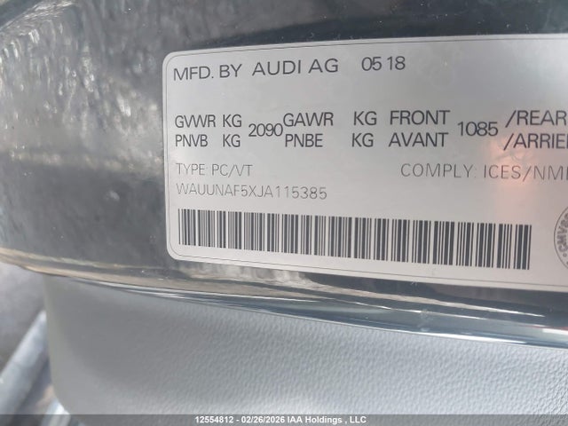 Aukcja sprzedaży 2018 Audi A5 2.0t Technik, vin: WAUUNAF5XJA115385, numer aukcji: 12554812