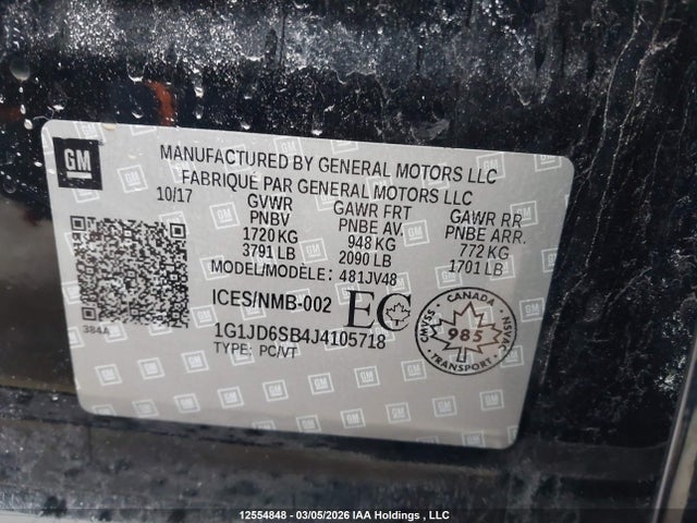 1G1JD6SB4J4105718 Chevrolet SONIC LT