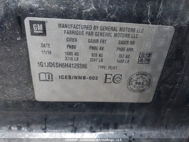 1G1JD6SH6H4129386 Chevrolet SONIC LT
