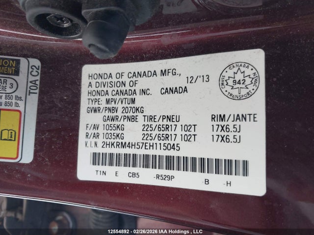 2HKRM4H57EH115045 Honda CR-V EX