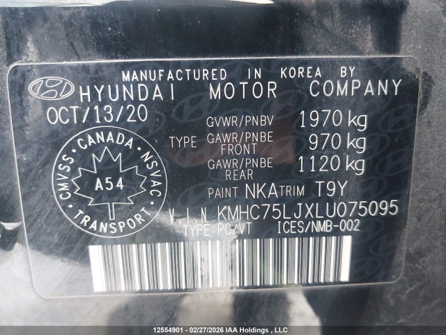 KMHC75LJXLU075095 Hyundai Ioniq