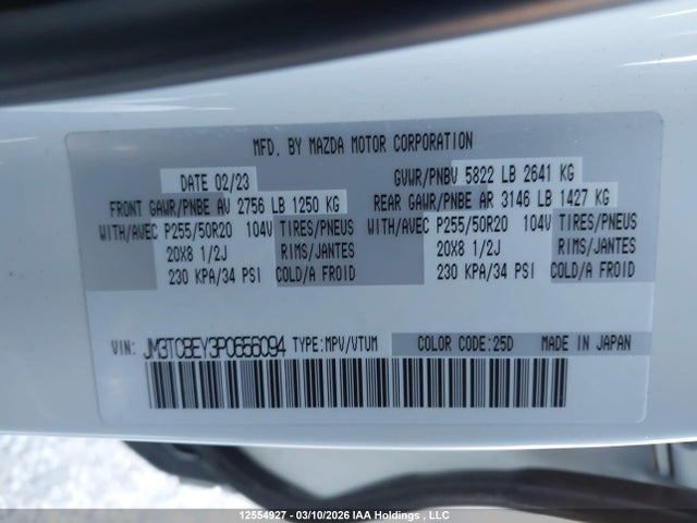 JM3TCBEY3P0656094 Mazda Cx-9 Signature