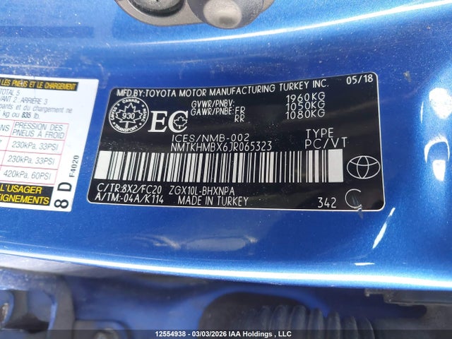 NMTKHMBX6JR065323 Toyota C-HR