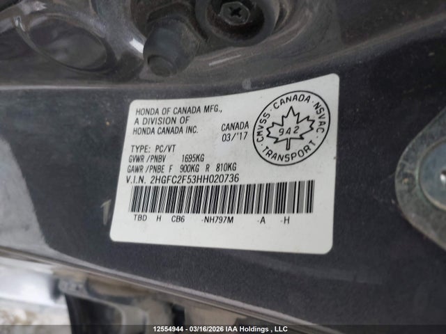 Aukcja sprzedaży 2017 Honda Civic Lx, vin: 2HGFC2F53HH020736, numer aukcji: 12554944