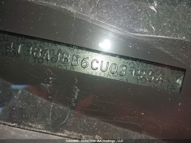 12554968 :رقم المزاد ، 4T3BA3BB6CU031954 vin ، 2012 Toyota Venza Le/xle مزاد بيع