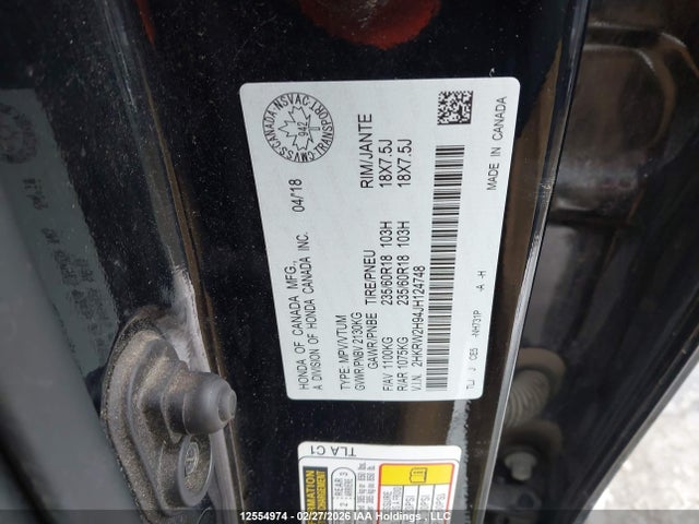 2HKRW2H94JH124748 Honda Cr-v Touring