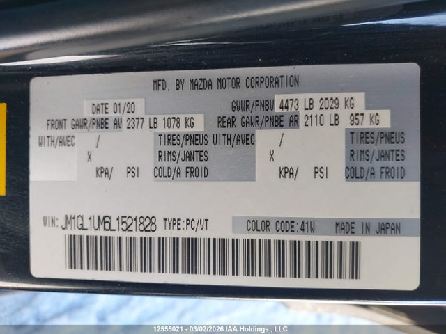 JM1GL1UM6L1521828 Mazda 6 SPORT