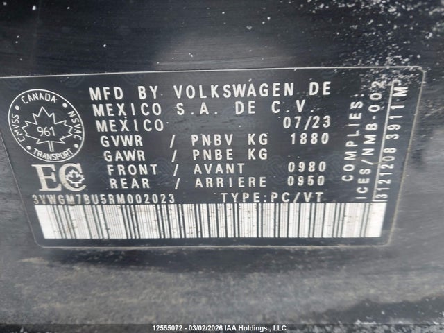 3VWGM7BU5RM002023 Volkswagen Jetta Highline