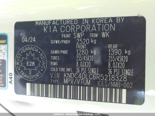 KNDC4DLC6R5218328 KIA Ev6 Gt Line