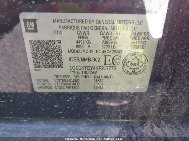 1GC1KTEY4KF217775 Chevrolet Silverado K2500 Heavy Duty Ltz