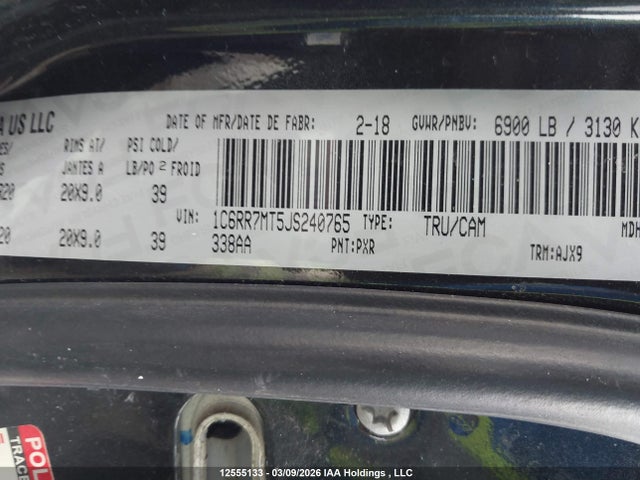 Aukcja sprzedaży 2018 Dodge Ram 1500, vin: 1C6RR7MT5JS240765, numer aukcji: 12555133