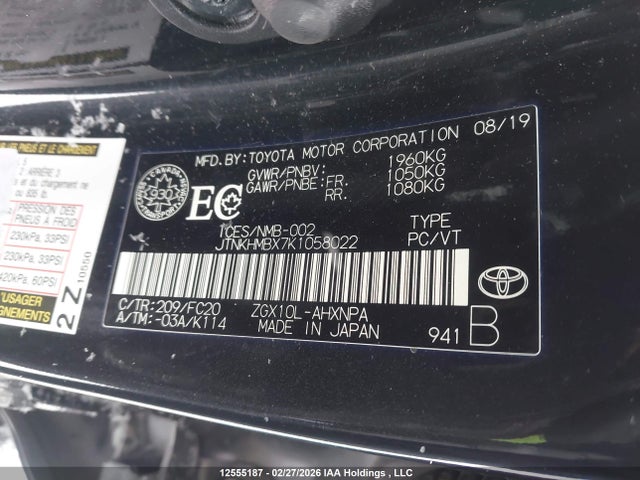JTNKHMBX7K1058022 Toyota C-HR XLE
