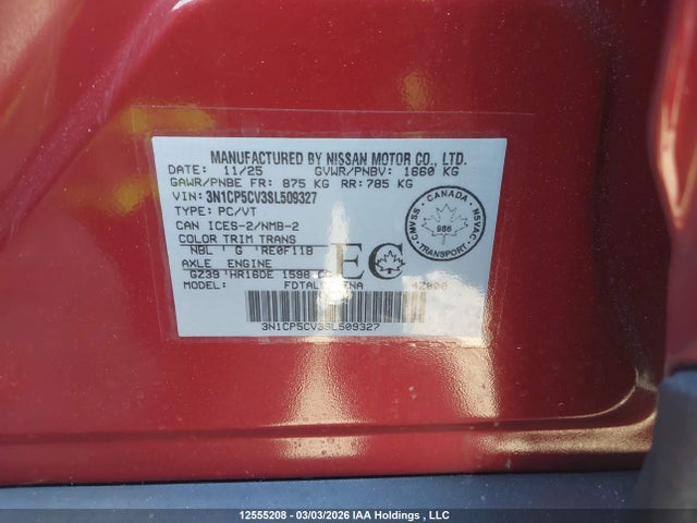 3N1CP5CV3SL509327 Nissan Kicks Play Sv