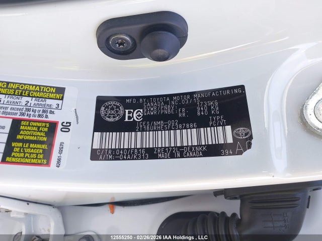 2015 Toyota Corolla Le მანქანა იყიდება აუქციონზე, vin: 2T1BURHE5FC387886, აუქციონის ნომერი: 12555250