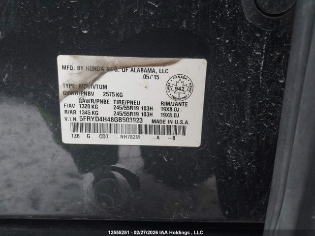 5FRYD4H48GB503923 Acura Mdx Navigation Package