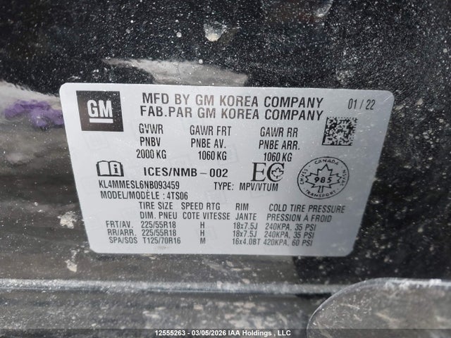 KL4MMESL6NB093459 Buick Encore Gx Select