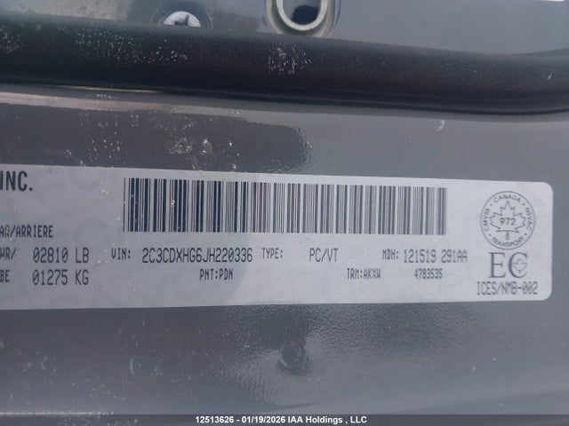 2C3CDXHG6JH220336 Dodge Charger Sxt Plus
