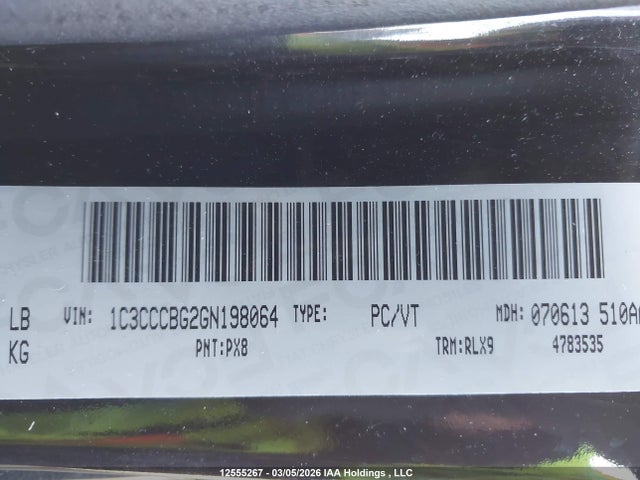 12555267 :رقم المزاد ، 1C3CCCBG2GN198064 vin ، 2016 Chrysler 200 S مزاد بيع