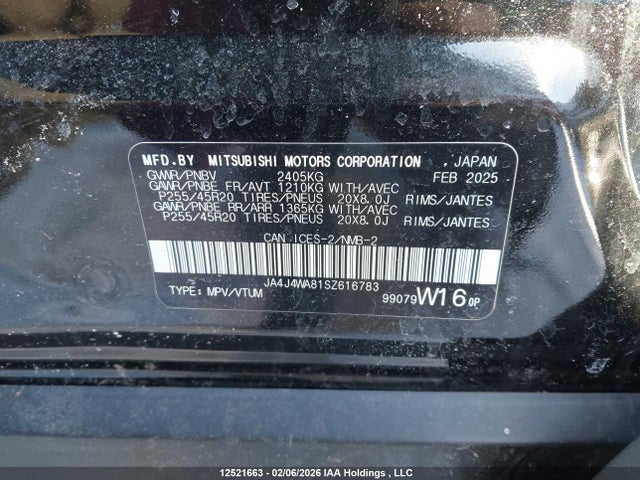 Mitsubishi OUTLANDER GT 2025 JA4J4WA81SZ616783 Image 19
