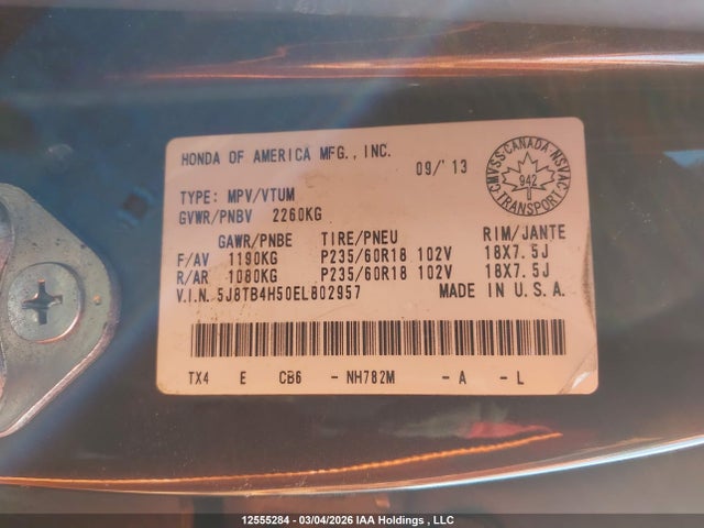 5J8TB4H50EL802957 Acura Rdx Technology
