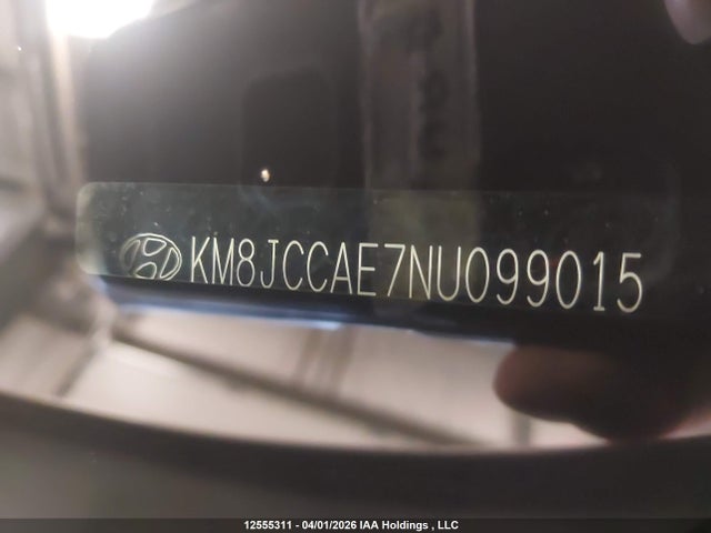 12555311 :رقم المزاد ، KM8JCCAE7NU099015 vin ، 2022 Hyundai Tucson Sel مزاد بيع
