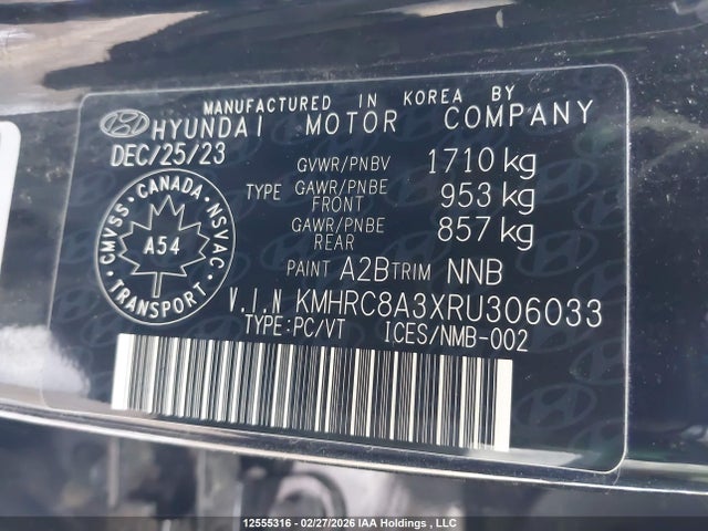 12555316 :رقم المزاد ، KMHRC8A3XRU306033 vin ، 2024 Hyundai Venue Sel/limited مزاد بيع