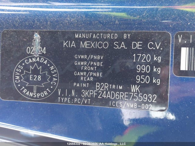 3KPF24AD6RE755932 KIA Forte Lx/lxs