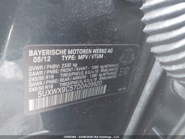 Aukcja sprzedaży 2013 Bmw X3 2.8i, vin: 5UXWX9C57D0A09920, numer aukcji: 12555368