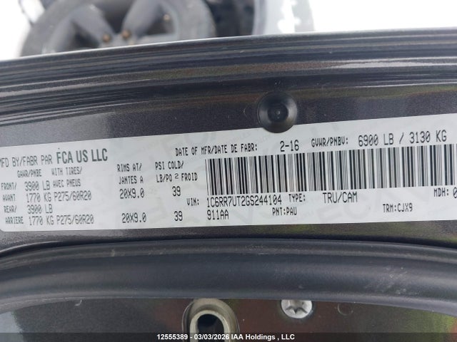 1C6RR7UT2GS244104 RAM 1500 Sport
