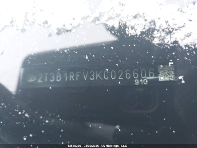 Aukcja sprzedaży 2019 Toyota Rav4 Le, vin: 2T3B1RFV3KC026606, numer aukcji: 12555396