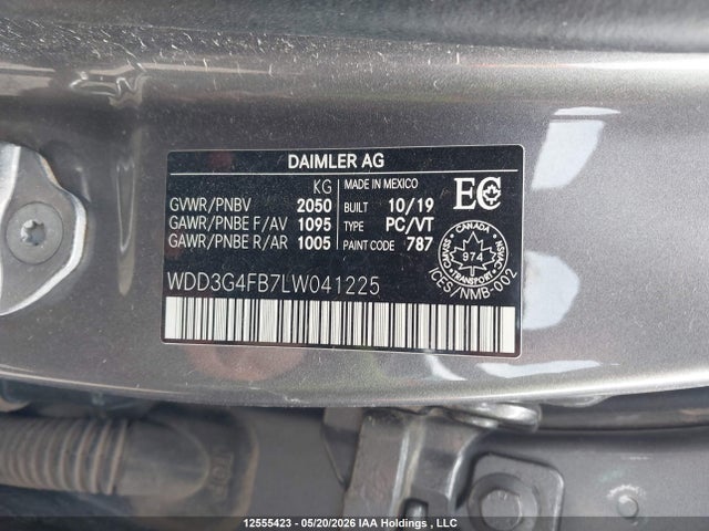 2020 Mercedes-benz A 220 4matic მანქანა იყიდება აუქციონზე, vin: WDD3G4FB7LW041225, აუქციონის ნომერი: 12555423