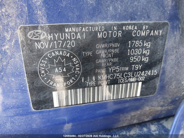 Hyundai IONIQ SE 2020 KMHC75LC3LU242415 Image 9