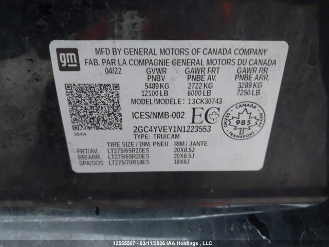 2GC4YVEY1N1223553 Chevrolet Silverado 3500hd High Country