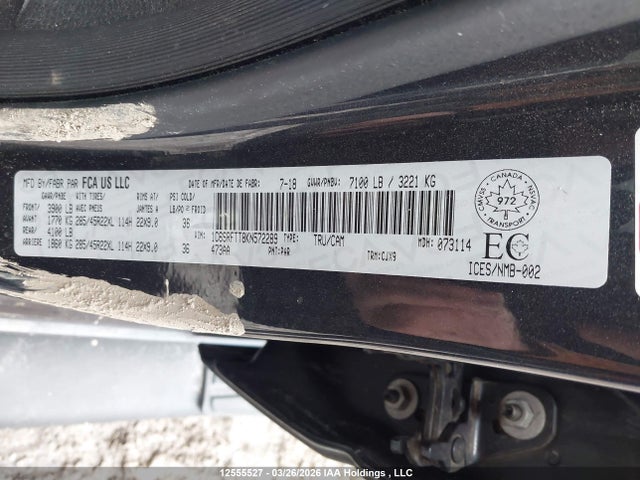 Aukcja sprzedaży 2019 Ram 1500 Sport, vin: 1C6SRFTT8KN572289, numer aukcji: 12555527