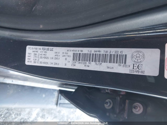 Aukcja sprzedaży 2019 Ram 1500 Sport, vin: 1C6SRFTT8KN572289, numer aukcji: 12555527