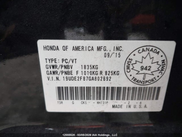 Продажа на аукционе авто 2016 Acura Ilx A-spec, vin: 19UDE2F87GA802692, номер лота: 12555528
