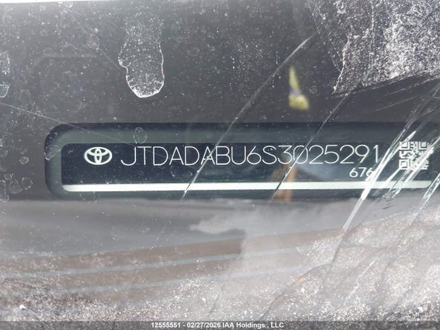 JTDADABU6S3025291 Toyota Prius Le/xle/limited/night Shade