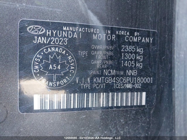 12555555 :رقم المزاد ، KMTGB4SC6PU180001 vin ، 2023 Genesis G80 Advanced مزاد بيع