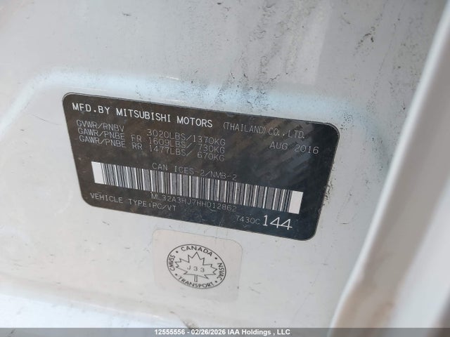 Mitsubishi MIRAGE ES 2017 ML32A3HJ7HH012862 Image 9