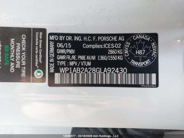 Porsche CAYENNE S 2016 WP1AB2A28GLA92430 Image 9